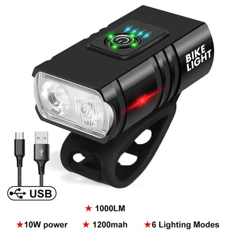 Bicycle LED Headlight T6S, USB - Cycling Gear Charging Station ulasan dan harga