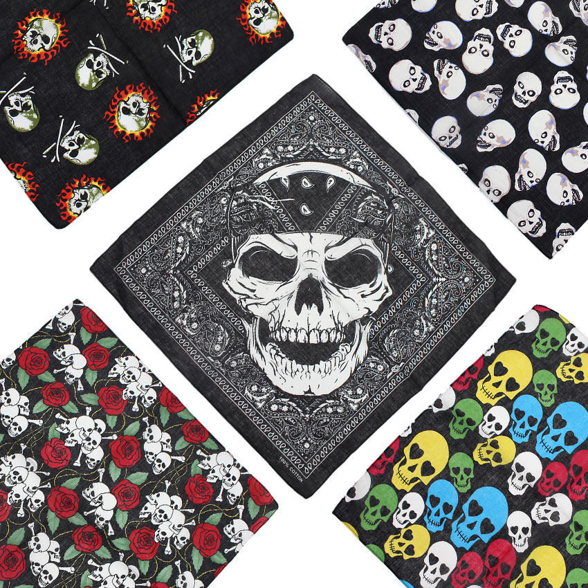 Skull Bandana Square Scarf 100 - Cycle Zone ulasan dan harga