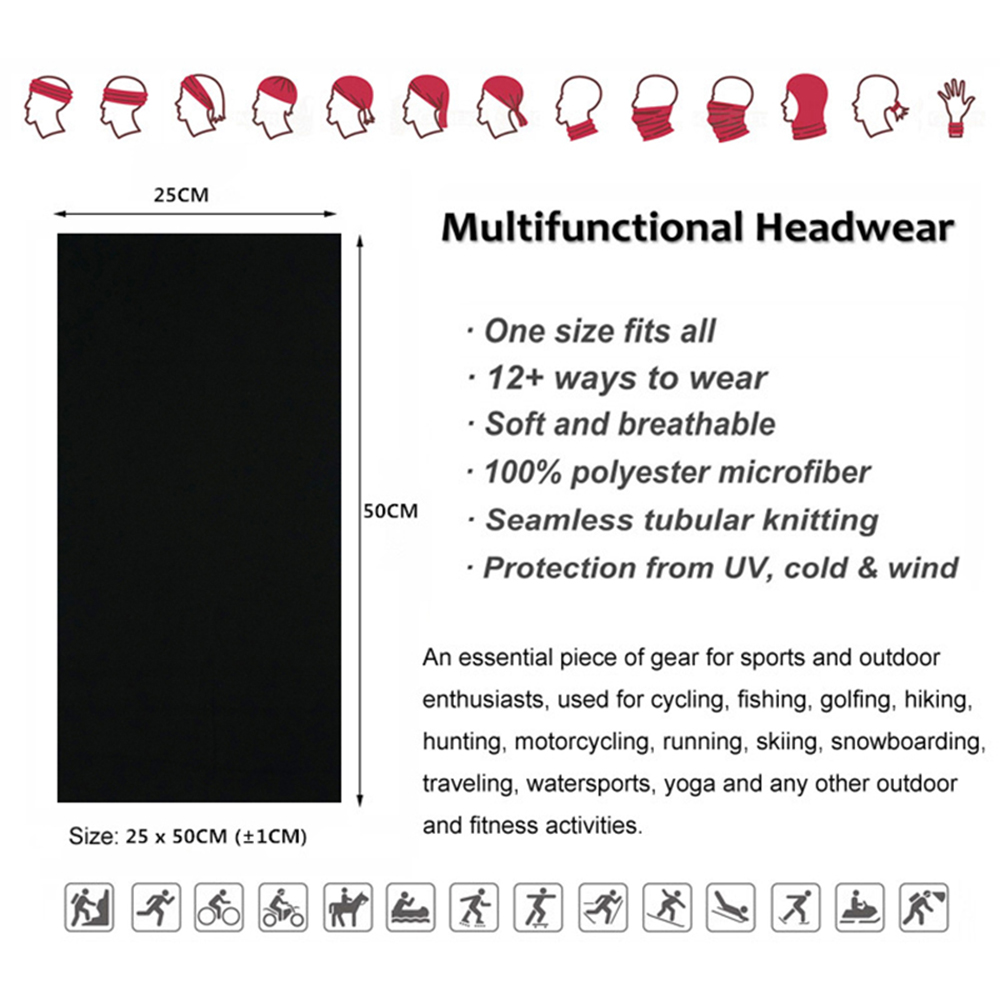 Seamless Solid Color Bandanas  - Cycling Gear For Women ulasan dan harga