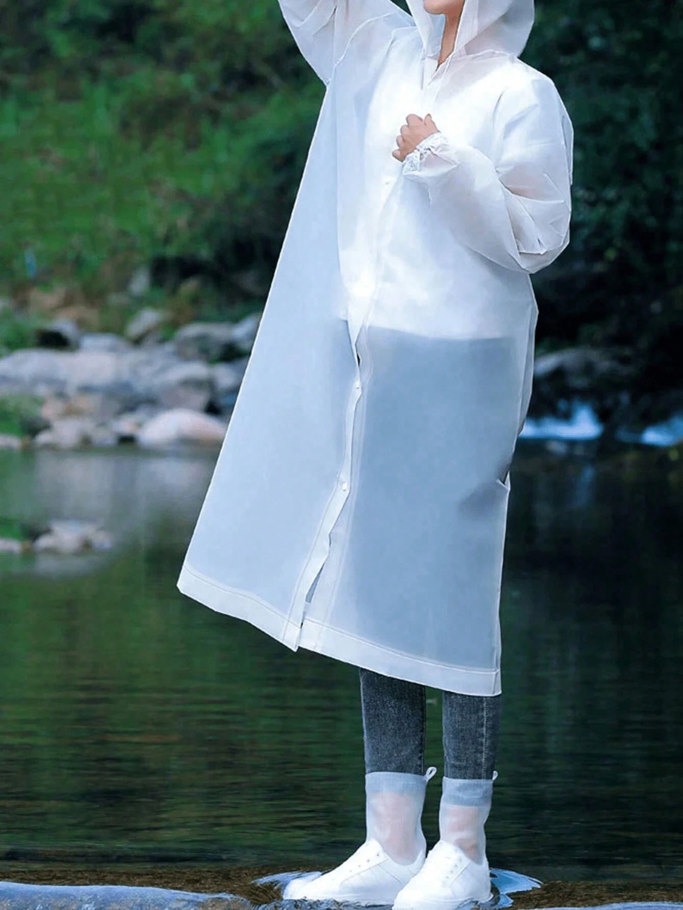 Long EVA Unisex Raincoat Thick - Cycling Gear Essentials ulasan dan harga
