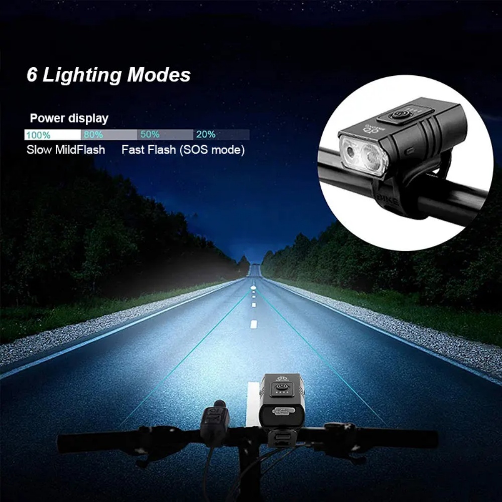 Bicycle Light T6 LED Front USB - Cycling Gear Charging Station ulasan dan harga
