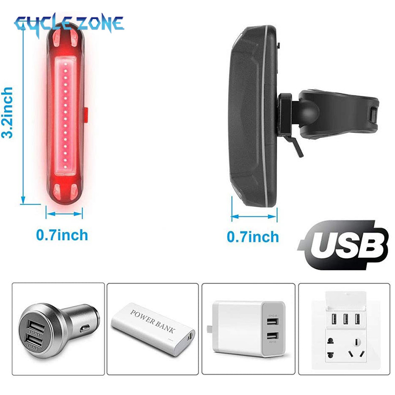 Bike Tail Light USB Rechargeab - Cycling Gear Charging Station ulasan dan harga