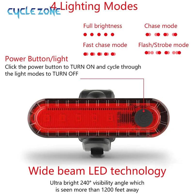 Bike Tail Light USB Rechargeab - Cycling Gear Charging Station ulasan dan harga