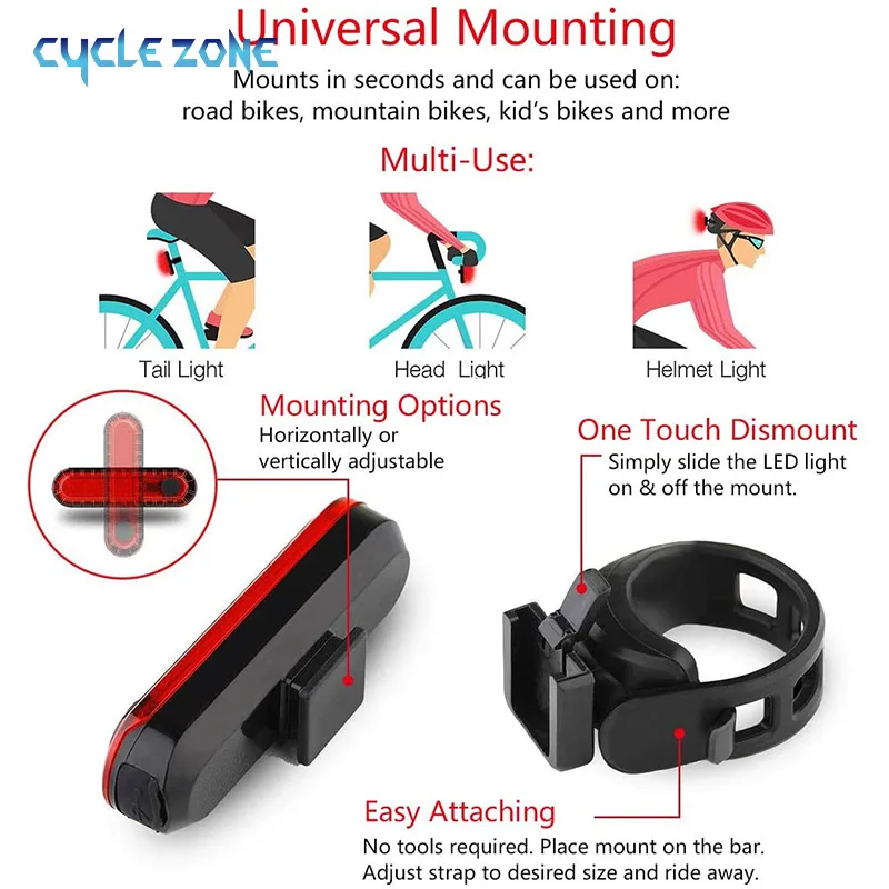 Bike Tail Light USB Rechargeab - Cycling Gear Charging Station ulasan dan harga